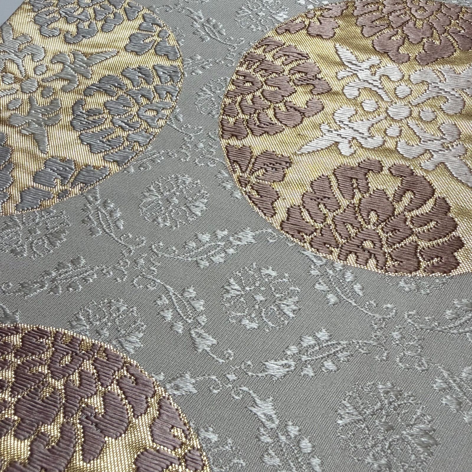 A 239 袋帯 白 ホワイト 七宝 ドット