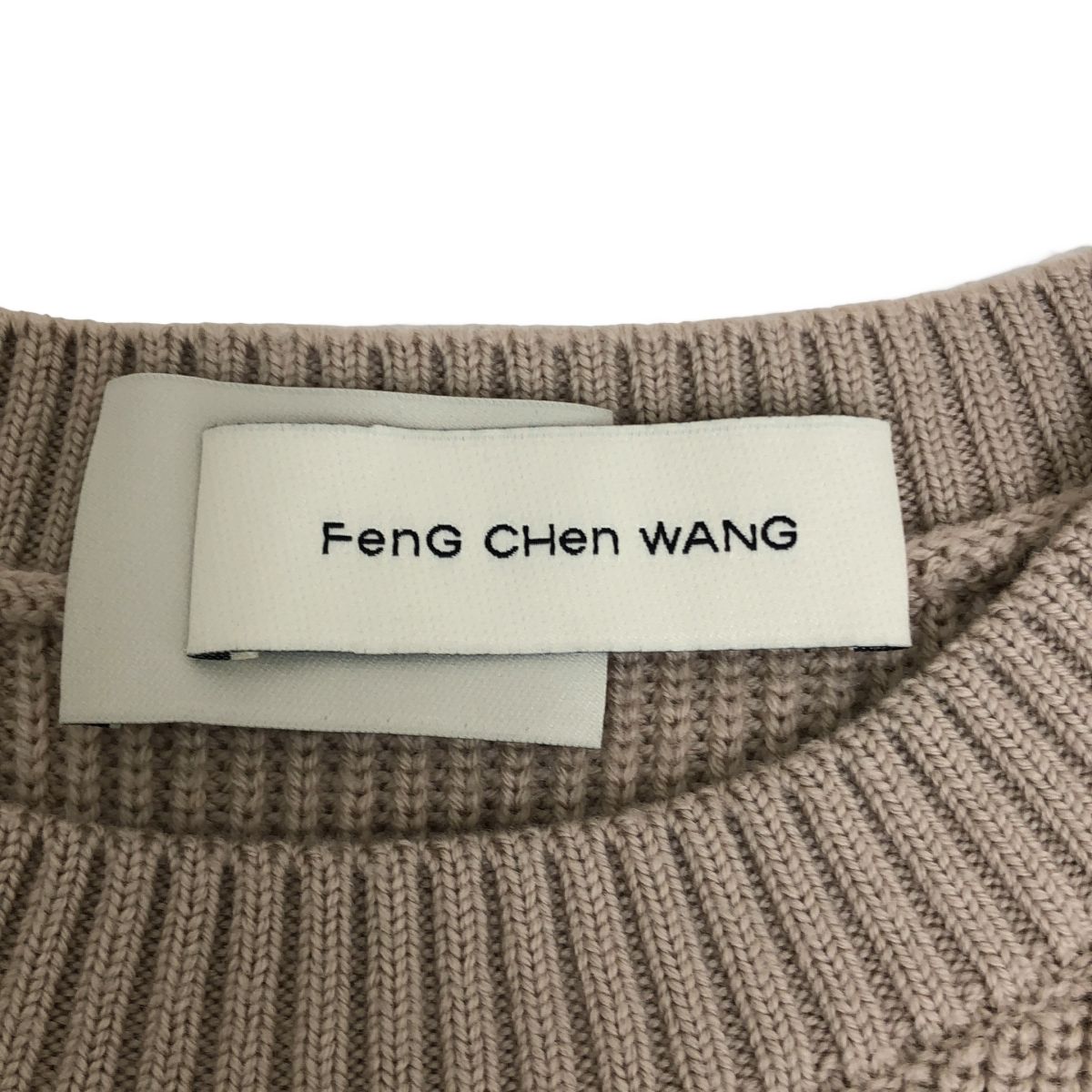 FenG CHen WANG / フェンチェンワン | DOUBLE CREW NECK KNIT ダブルクルーネック ニット | M | ベージュ | メンズ FenG CHen WANG / フェンチェンワン | DOUBLE CREW NECK KNIT ダブル