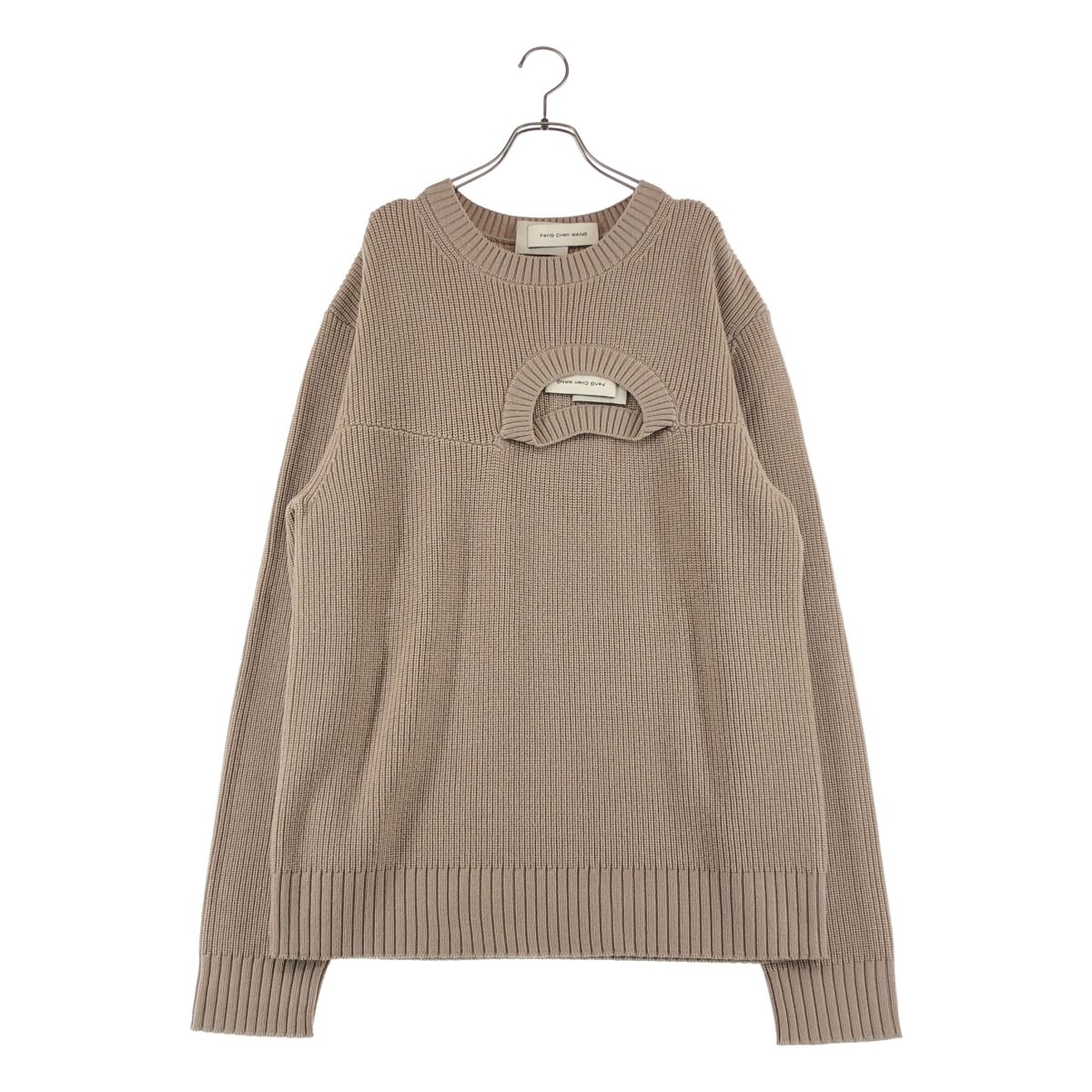 FenG CHen WANG / フェンチェンワン | DOUBLE CREW NECK KNIT ダブルクルーネック ニット | M | ベージュ | メンズ FenG CHen WANG / フェンチェンワン | DOUBLE CREW NECK KNIT ダブル