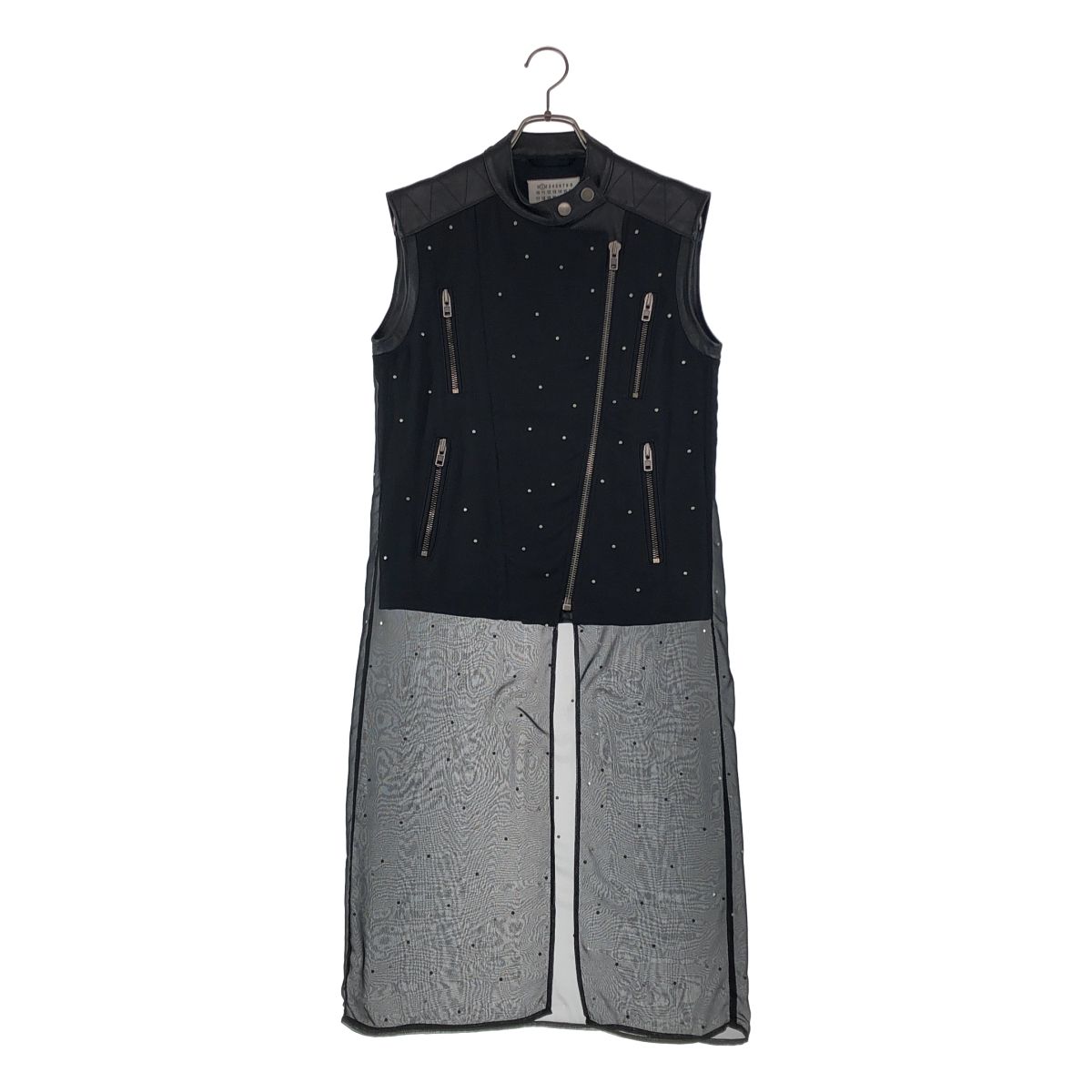 Maison Martin Margiela | メゾンマルタンマルジェラ 2012 SS シフォンドッキング レイヤード レザーベスト 38 ブラック レディース
