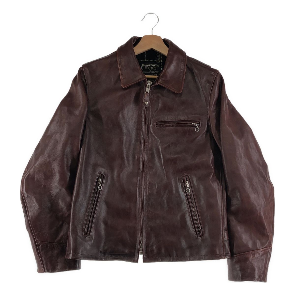 SCHOTT | ショット 6103 JH SPECIAL TRUCKER JACKET ホースハイドレザー シングル トラッカー ジャケット 38 ブラウン メンズ