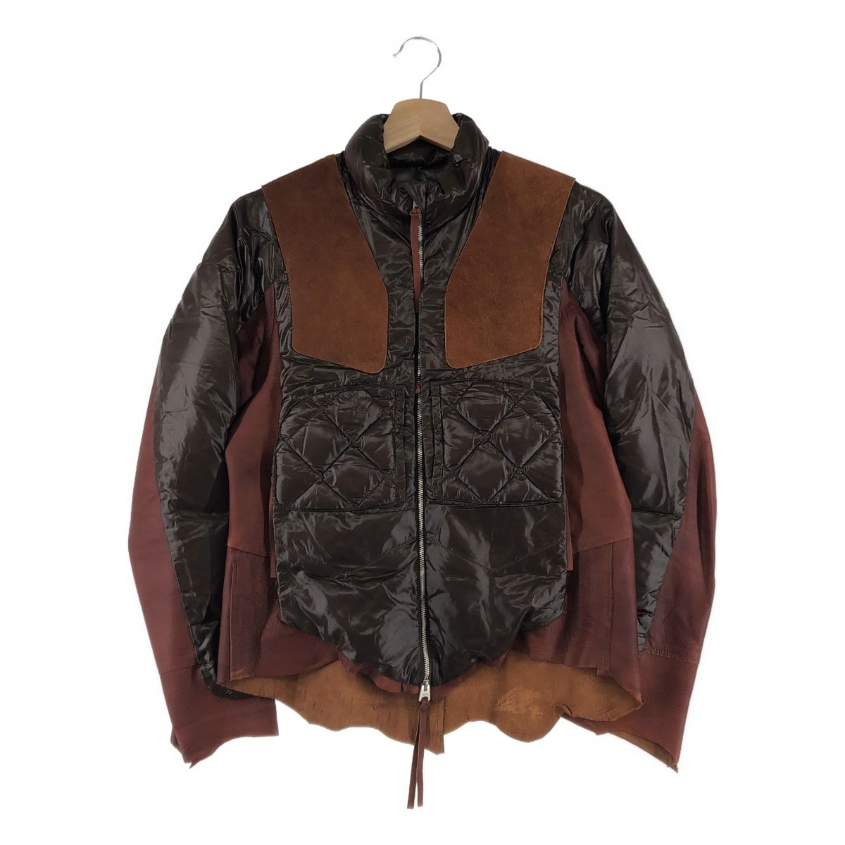 The Soloist | タカヒロミヤシタザソロイスト symophony レザー切替 ダウンジャケット 44 ブラウン メンズ