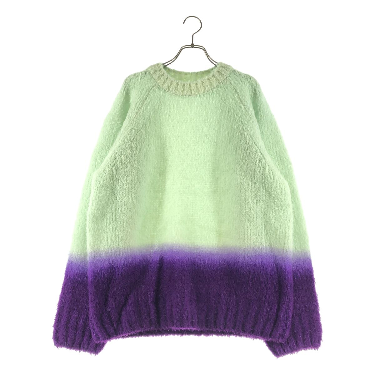 sacai | サカイ 2025 AW バイカラー ニット セーター 2 ライトグリーン|パープル メンズ
