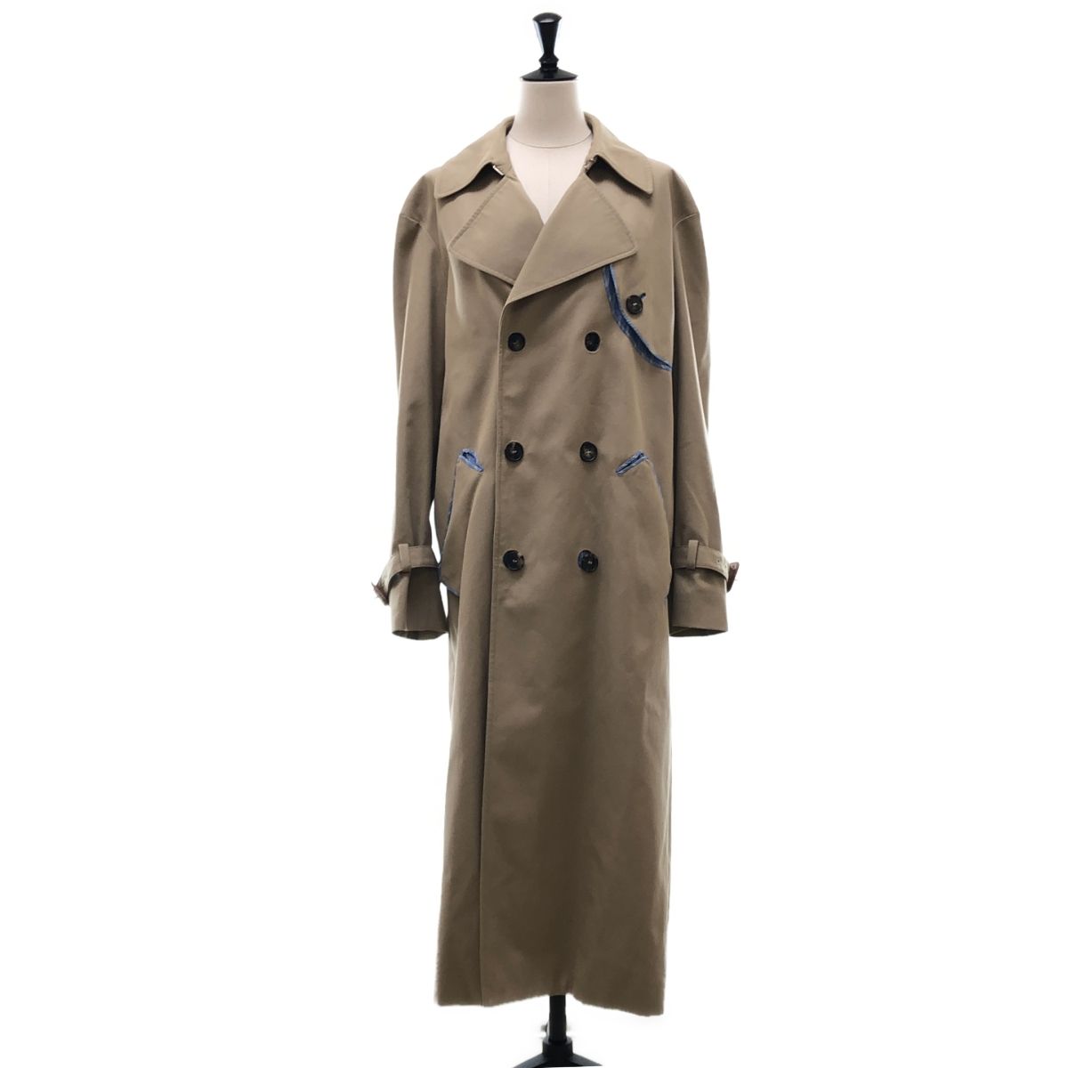 Maison Margiela | メゾンマルジェラ 2018 AW コットン 裏地ストライプ カッティング トレンチコート 36 ベージュ レディース