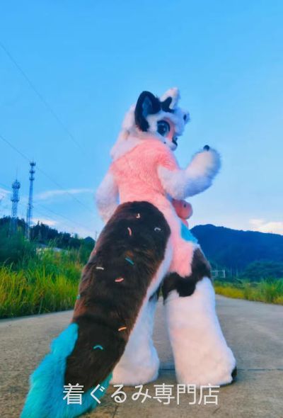 着ぐるみ ケモノ体 フルスーツ セット ドラゴン ピンク 全頭ヘッド