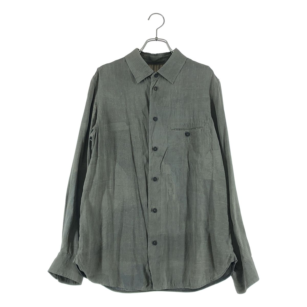 ziggy chen | ジギーチェン 2025 SS Classic Collar Shirt シルク 総柄 オーバーシルエット シャツ 44 Agate メンズ