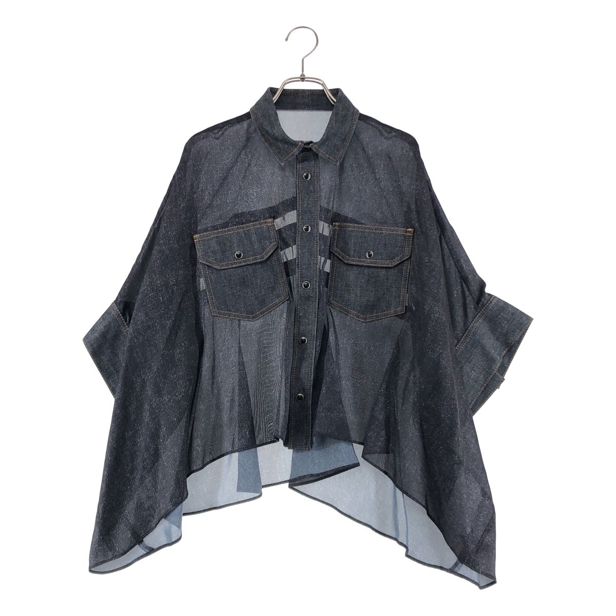 sacai | サカイ 2025 SS デニムプリント オーバーサイズ 半袖シャツ 1 インディゴ レディース