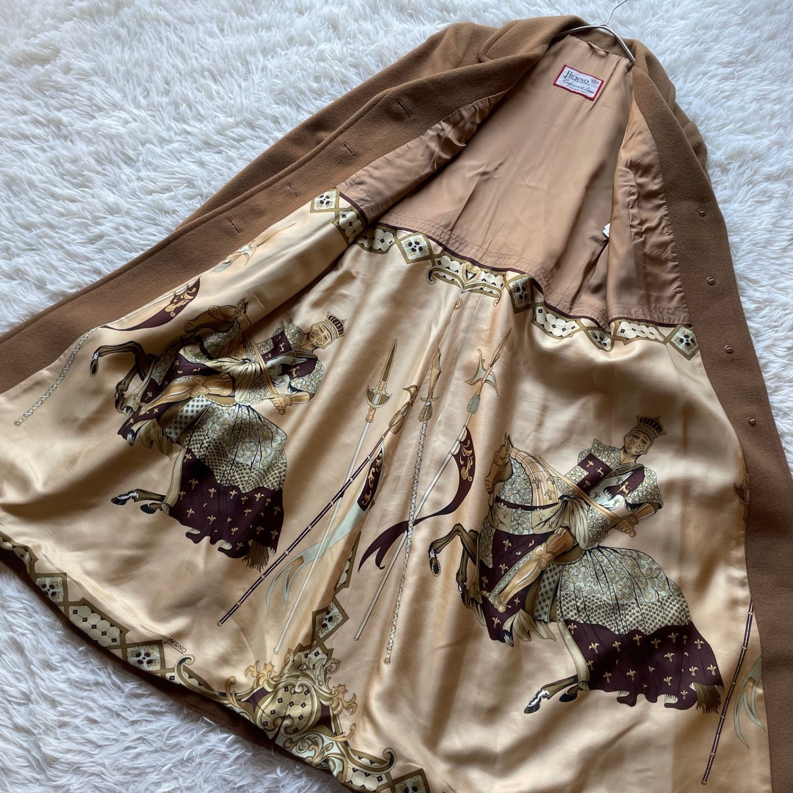 ヘルノ HERNO ウールカシミヤ ベルテッドロングコート ベルト シングル