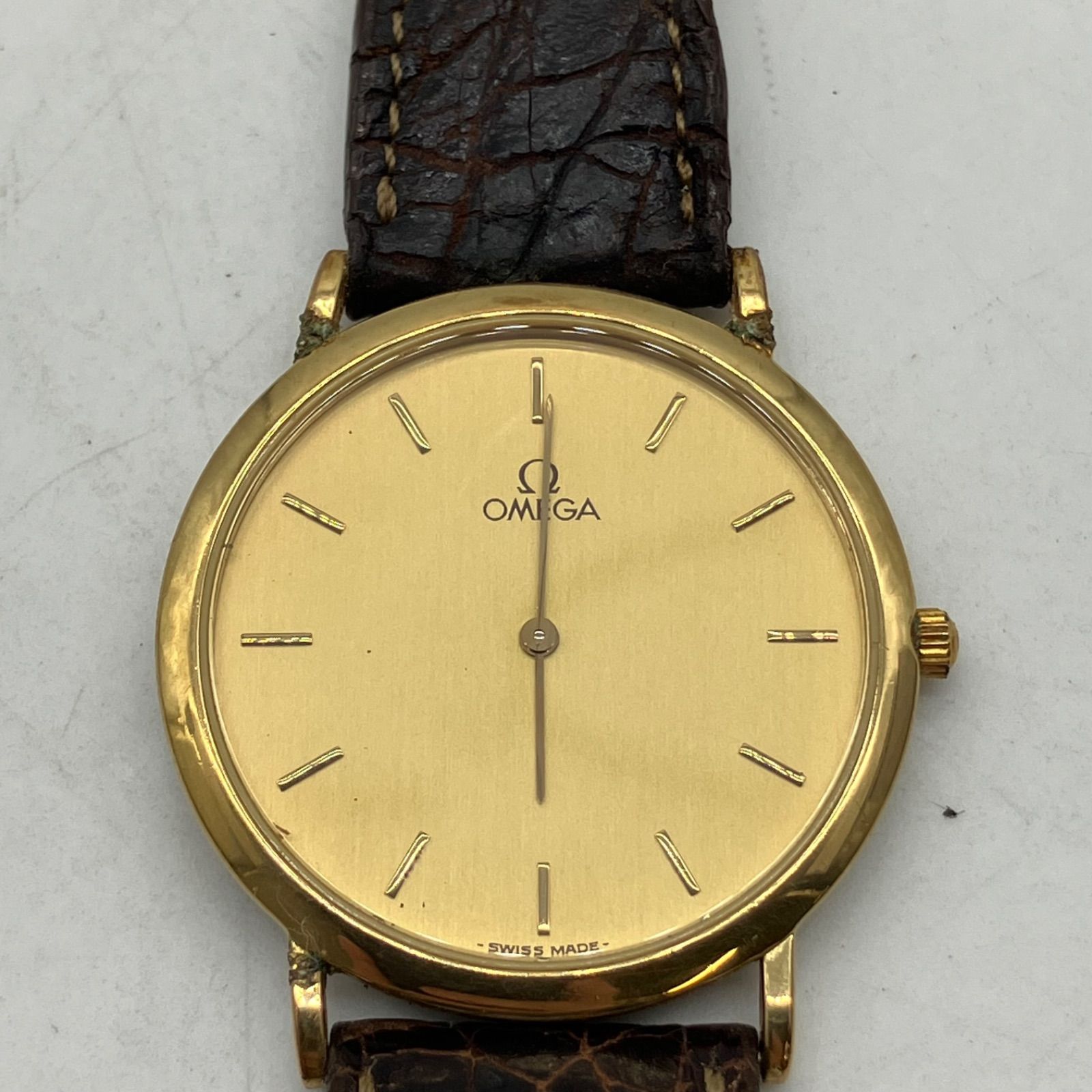 訳あり OMEGA 腕時計 De Ville ゴールド文字盤 銘入り