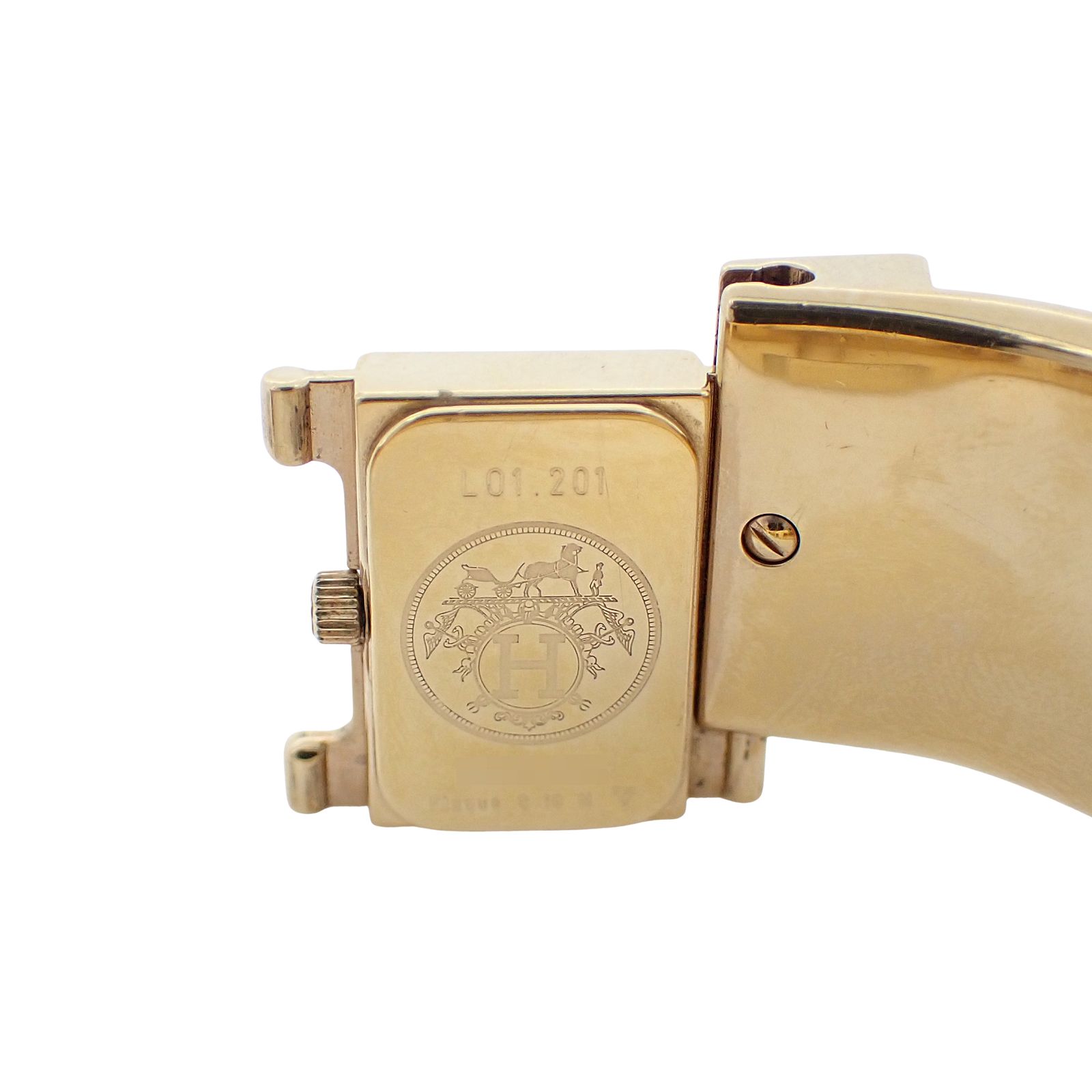 エルメス ロケ バングル ウォッチ L01.201 七宝焼き レディース 腕時計