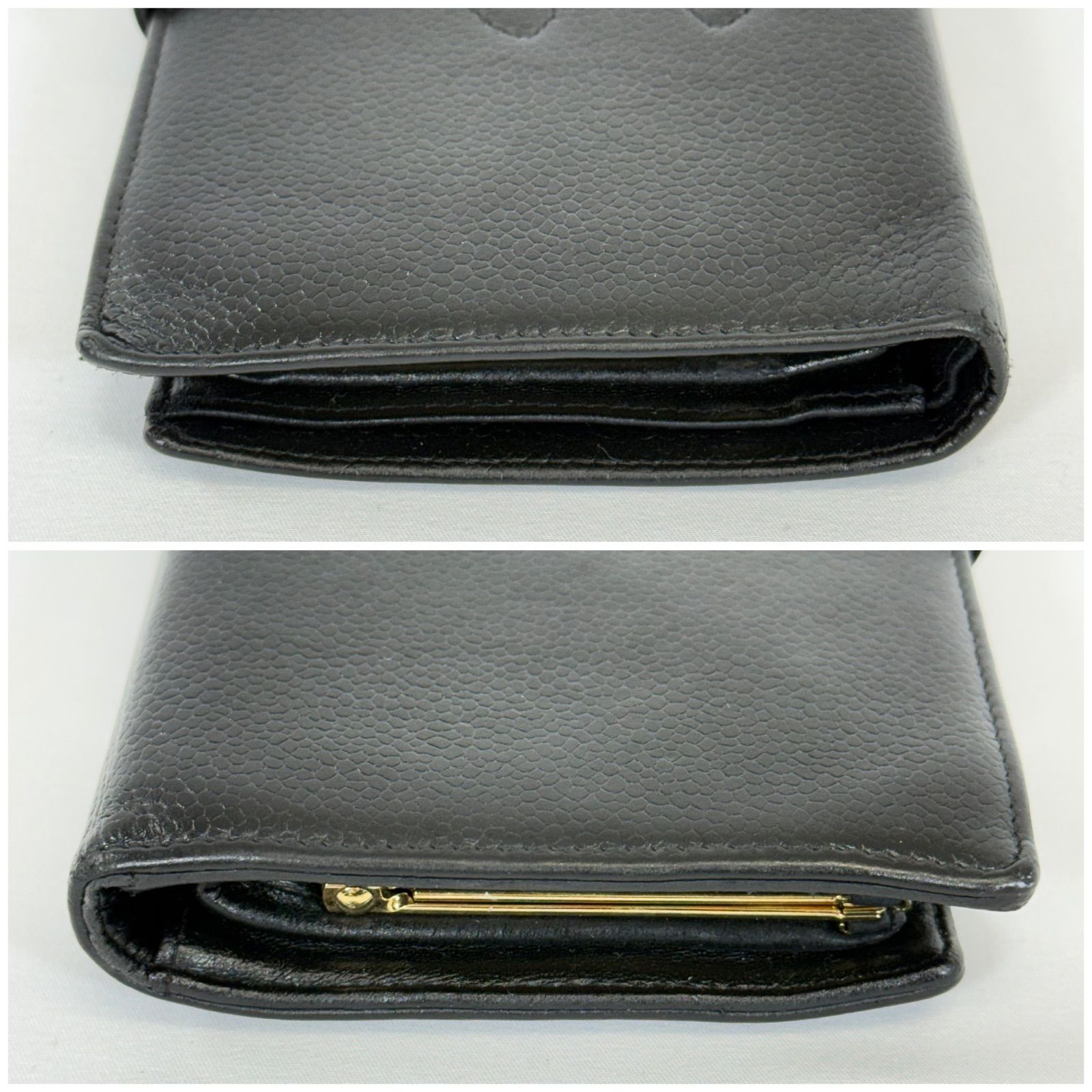 人気・美品】CHANEL シャネル ココマーク キャビアスキン がま口