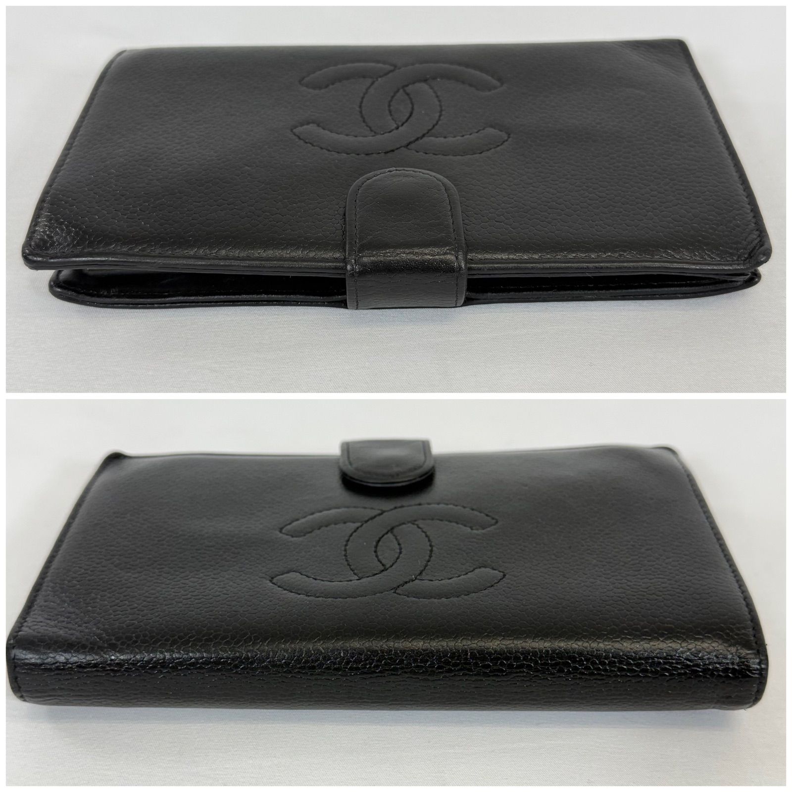 人気・美品】CHANEL シャネル ココマーク キャビアスキン がま口