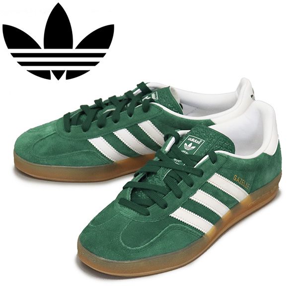 adidas アディダス JI 2062 GAZELLE INDOOR スニーカー カレッジグリーン|フットウェアホワイト|ガム AD 355 26.0 cm