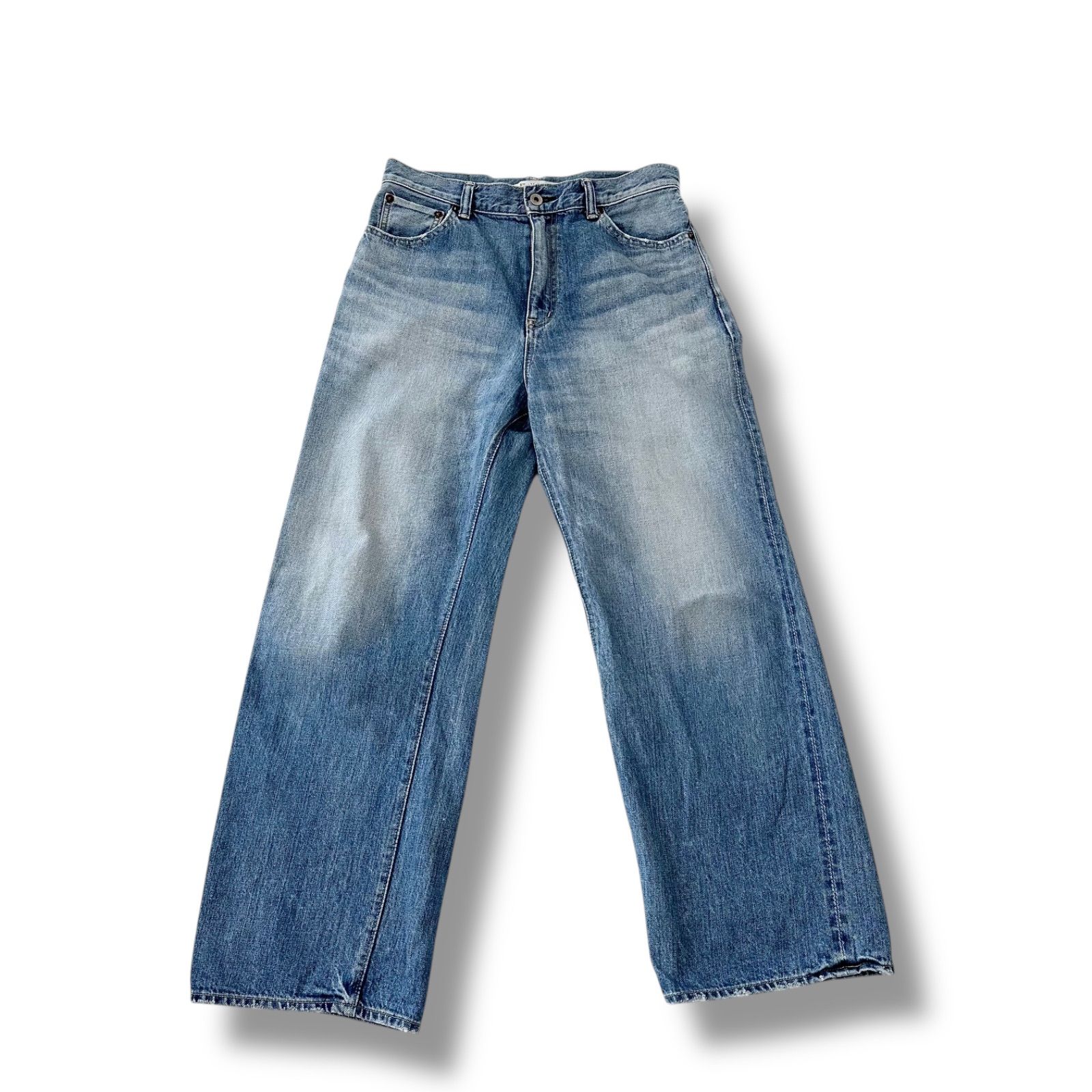 FRAMeWORK × JOHNBULL made by J ワイドデニム パンツ ブルー Lサイズ