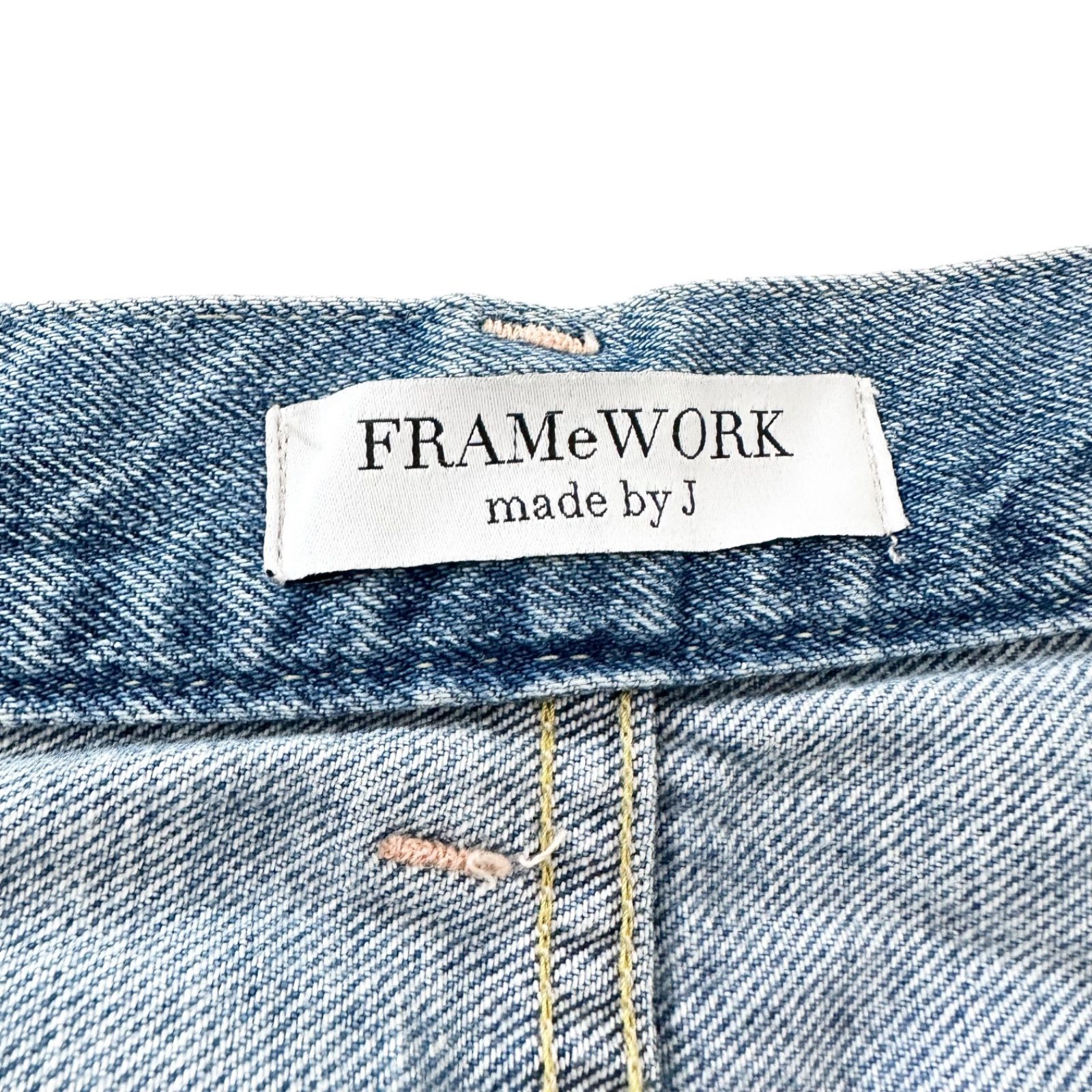 FRAMeWORK × JOHNBULL made by J ワイドデニム パンツ ブルー Lサイズ 