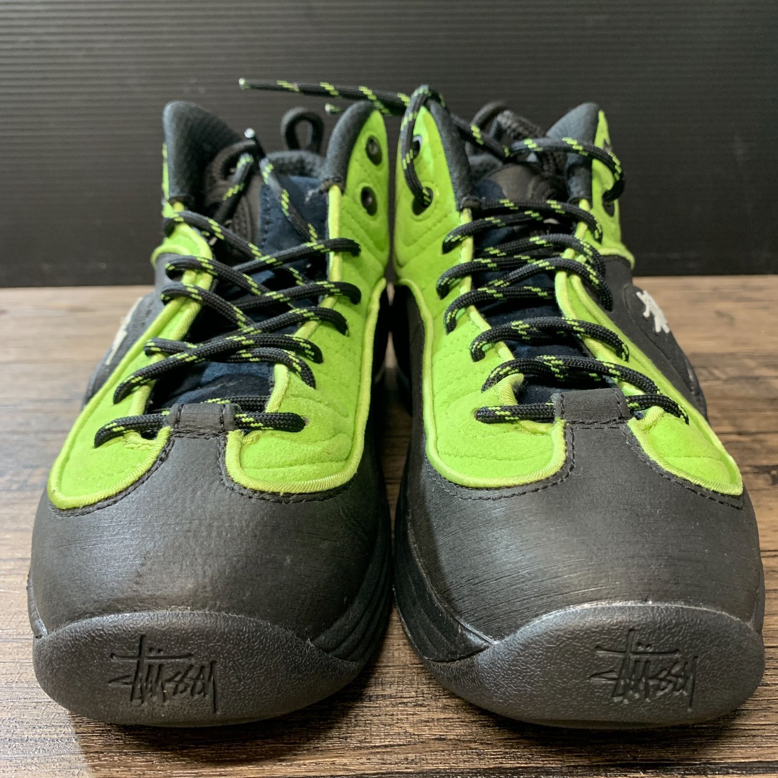 むつ80-01-0109] [併売] Stussy × Nike Air Penny 2 Black/Green 25.0 