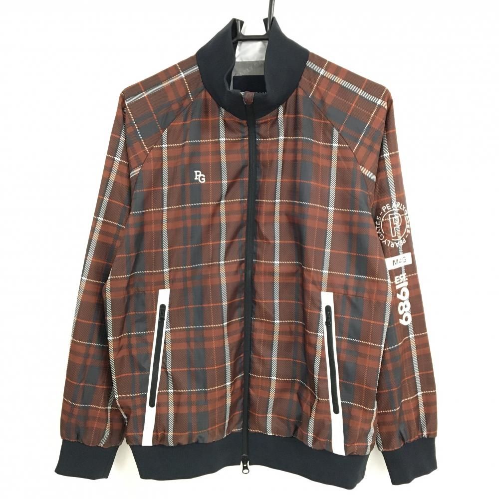 超美品】パーリーゲイツ ジャケット ブラウン×黒 チェック 蓄熱裏地