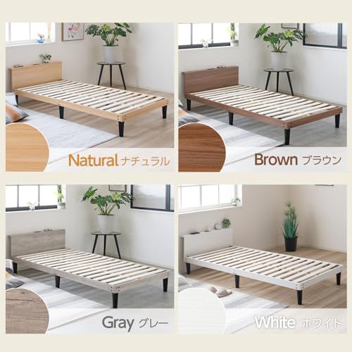 未使用に近い美品！Major in Life シングル すのこベッド Amazon｜Major In Life ベッド 宮付き ベッドフレーム 宮棚付き