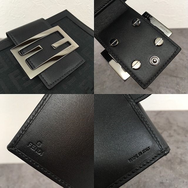 376 送料込み！ 極美品 FENDI Wホック財布 ズッカ柄 箱付き コンパクト