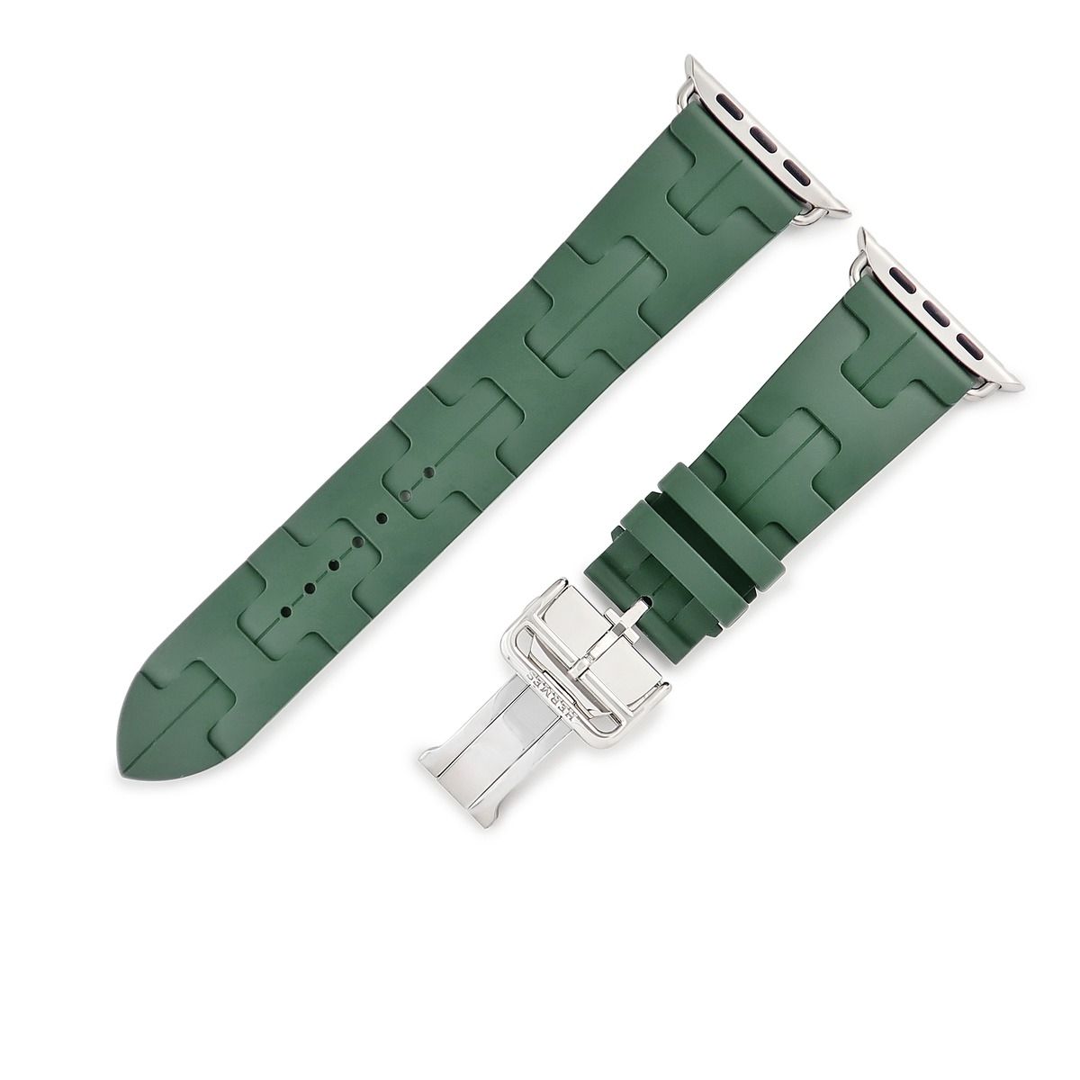 2098 Apple Watch  エルメス　キリム　カーキ　ラバー　スポーツ HERMES - Apple Watch Hermès 46mmグリーン キリムシンプルトゥールの