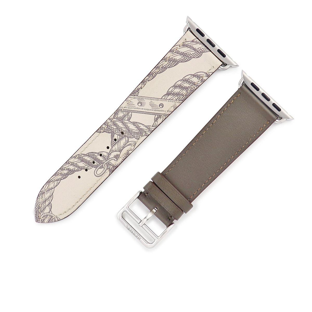 エルメス HERMES 腕時計パーツ アップルウォッチ 44 45 46 49 mm用 レザー ステンレススチール エタン べトン ベルト 35ｍｍ 尾錠付き