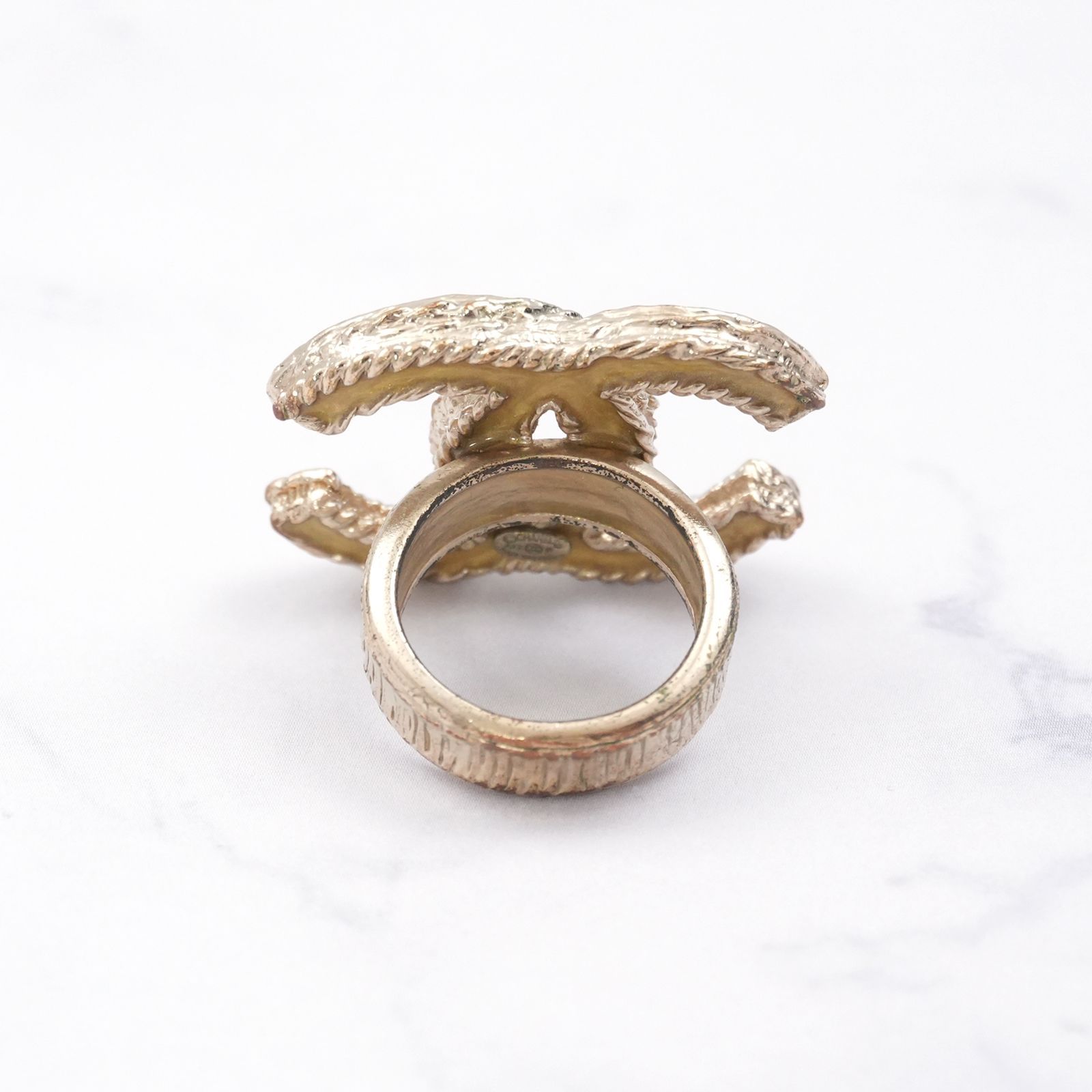 【美品】CHANEL ラインストーン ゴージャス リング フリーサイズ シャネル CHANEL（シャネル） リング 指輪 CCマーク 12号サイズ メタル ストラス