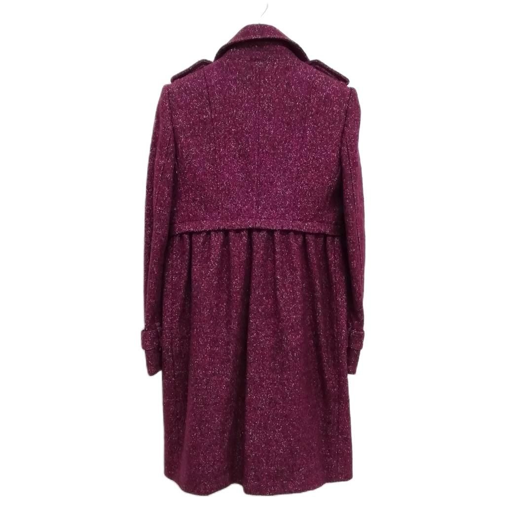バーバリー BURBERRY ウール トレンチコート 38 ボルドー系 美品