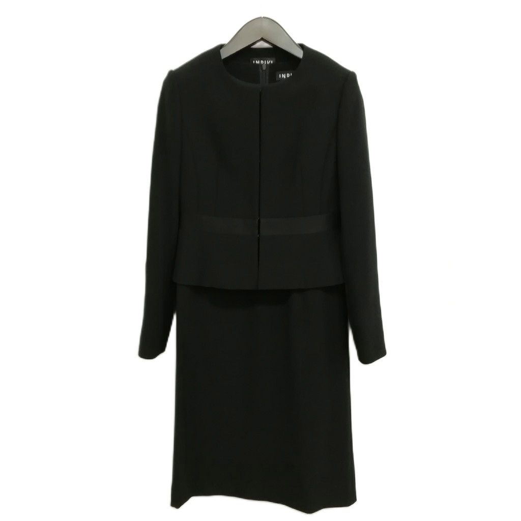 インディヴィ INDIVI 東京ソワール ブラックフォーマル アンサンブル スーツ セットアップ ワンピース ジャケット 36 | 38