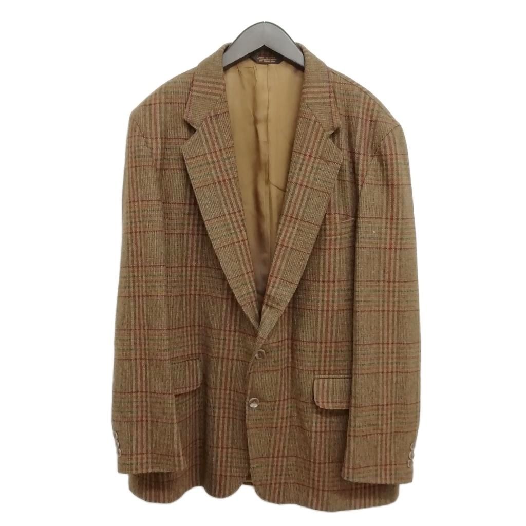 バナナリパブリック BANANA REPUBLIC ヴィンテージ ウール チェック ツイード ジャケット テーラード ブレザー XL ブラウン系