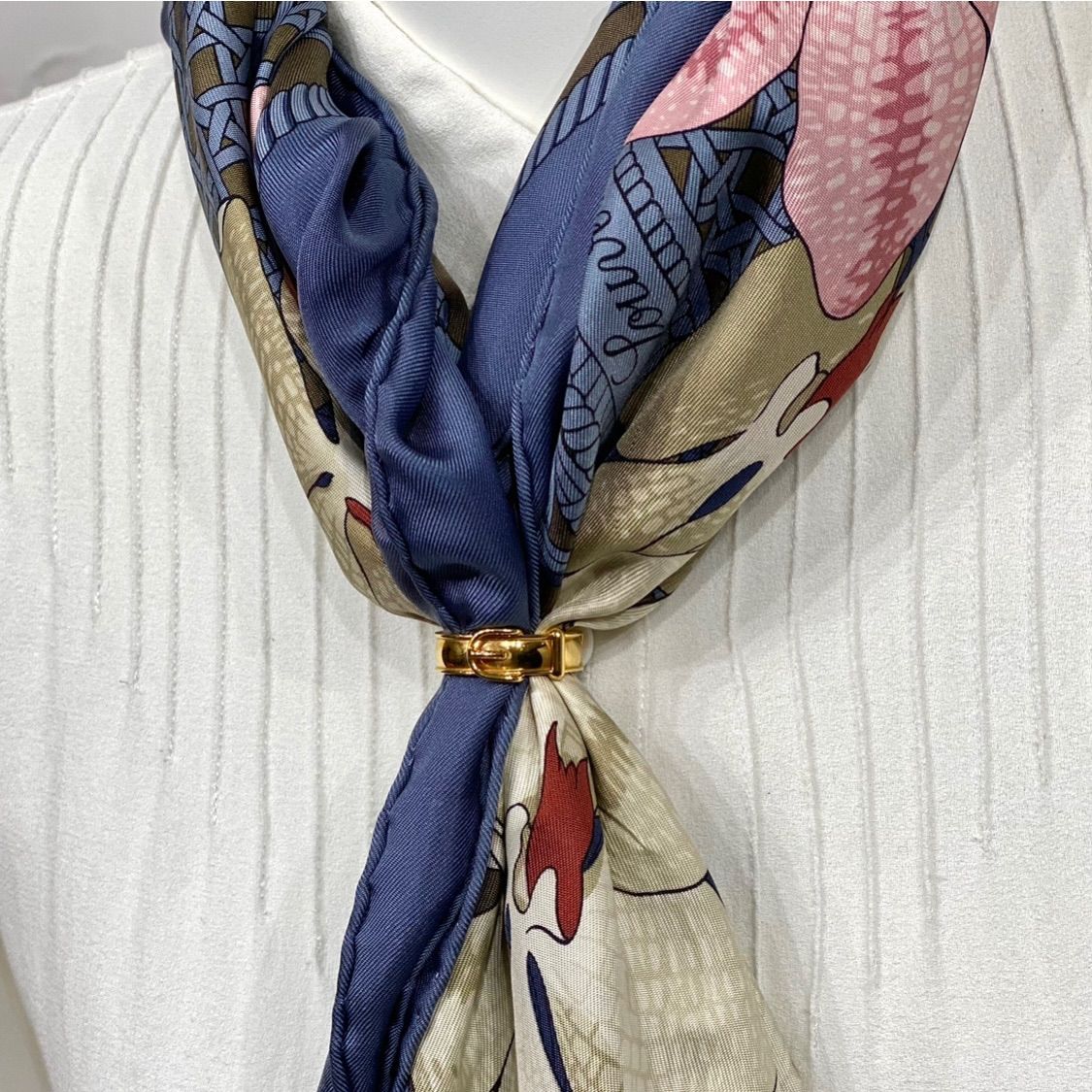 エルメス スカーフリング ブックルセリエ ゴールド金具 HERMES