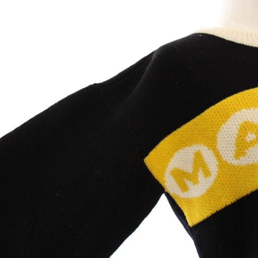 【中古】マルニ MARNI 23AW ニット セーター クロップド 七分袖 ロゴ 40 黒 GCMD0483Q0 UFH304 /KH レディース マルニ MARNI 23AW ニット セーター クロップド 七分袖 ロゴ 40 黒