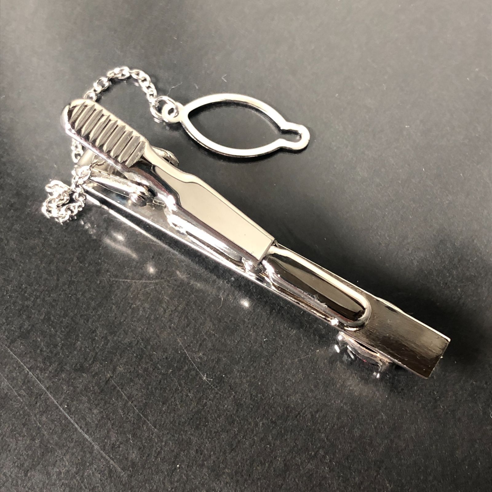 ネクタイピン 純銀刻印 SILVER シルバー 重量約7g ルビー タイバー