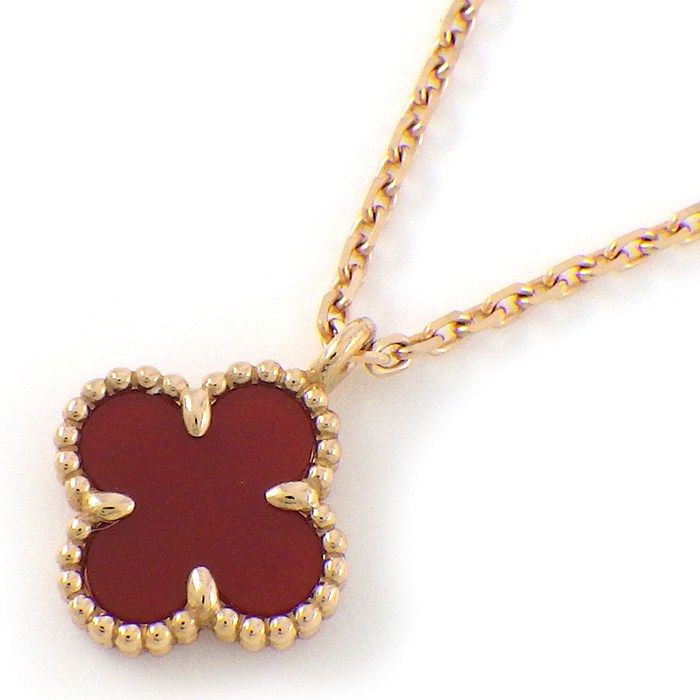 ヴァンクリーフ＆アーペル Van Cleef - Arpels ネックレス スウィートアルハンブラ ギャラ カーネリアン K 18 PG 箱 保付き