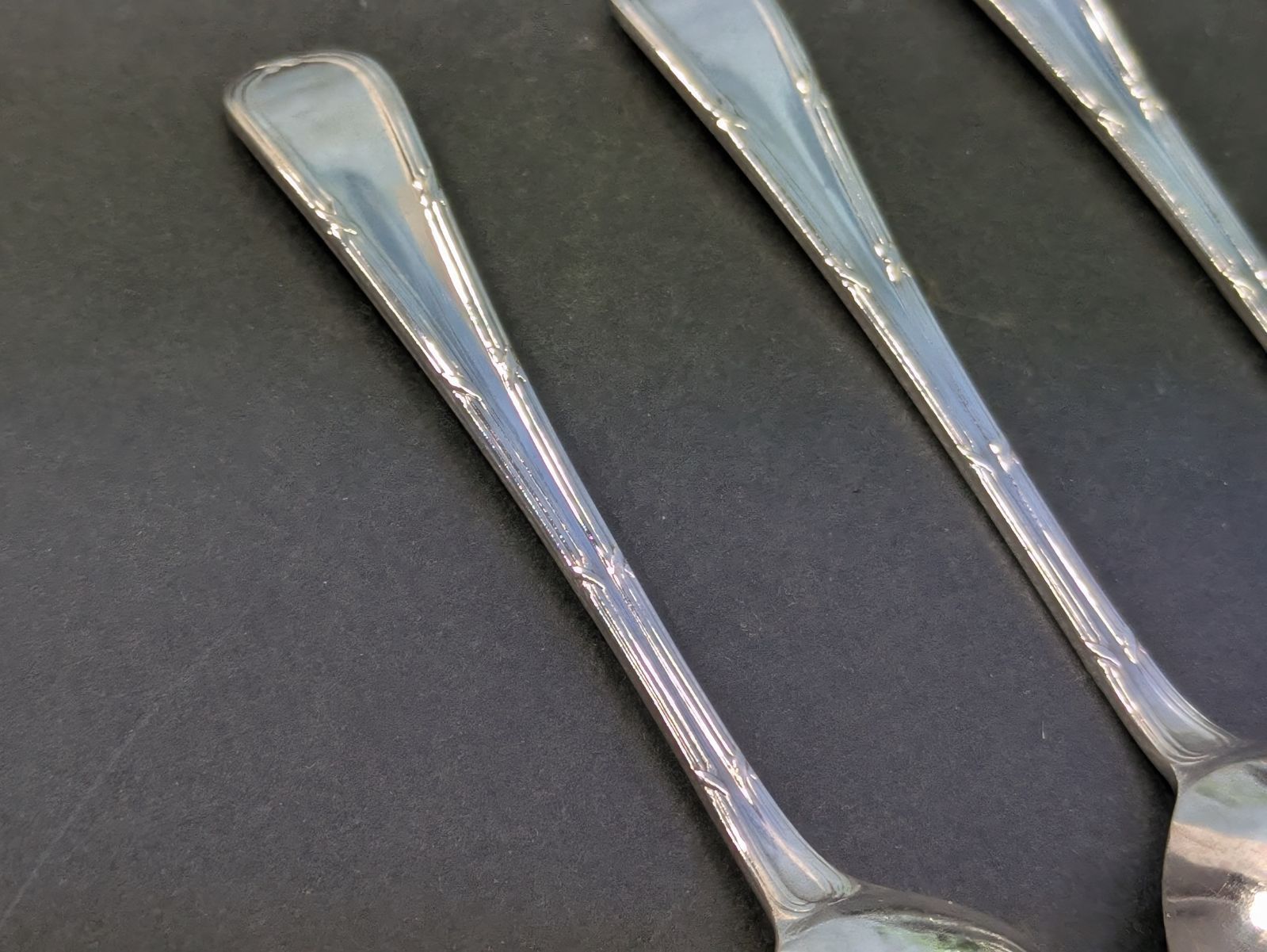 スターリングシルバー イギリス 1972年 ティースプーン 刻印入り 2本