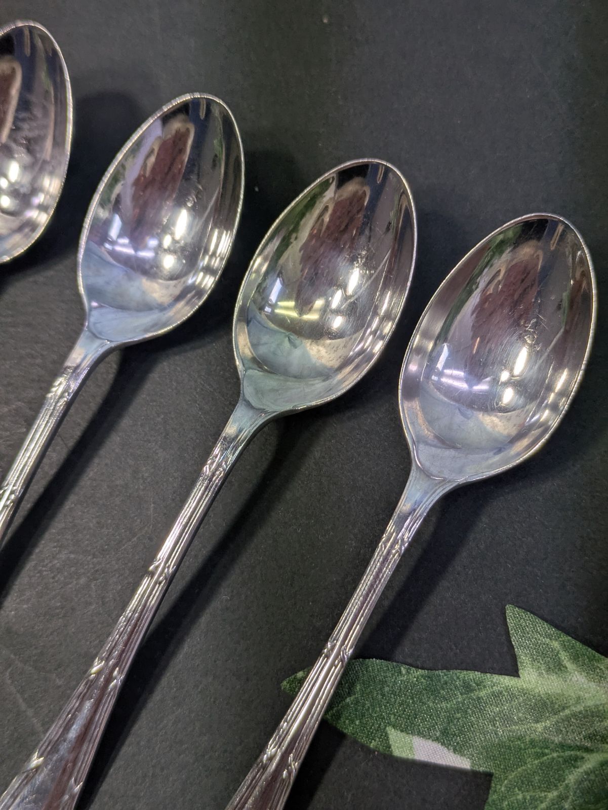 スターリングシルバー イギリス 1972年 ティースプーン 刻印入り 2本