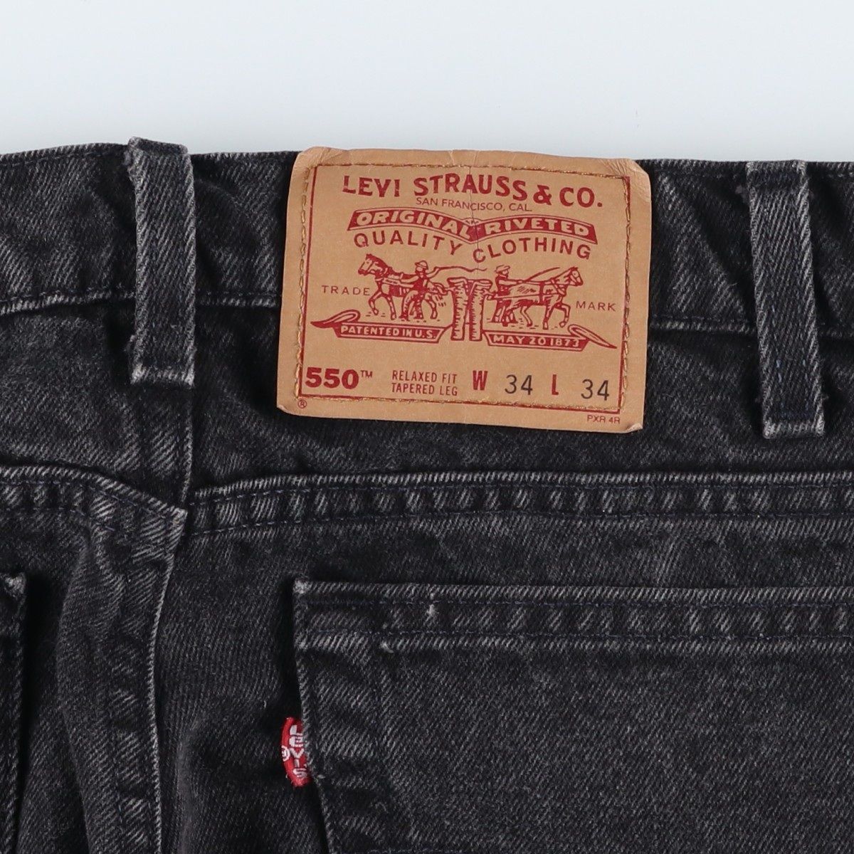 古着 90年代 リーバイス Levi's 550-0260 ブラックデニム テーパードデニムパンツ USA製 メンズw34相当 ヴィンテージ/evb032968 古着 90年代 リーバイス Levi's 550-0260 ブラックデニム テーパード