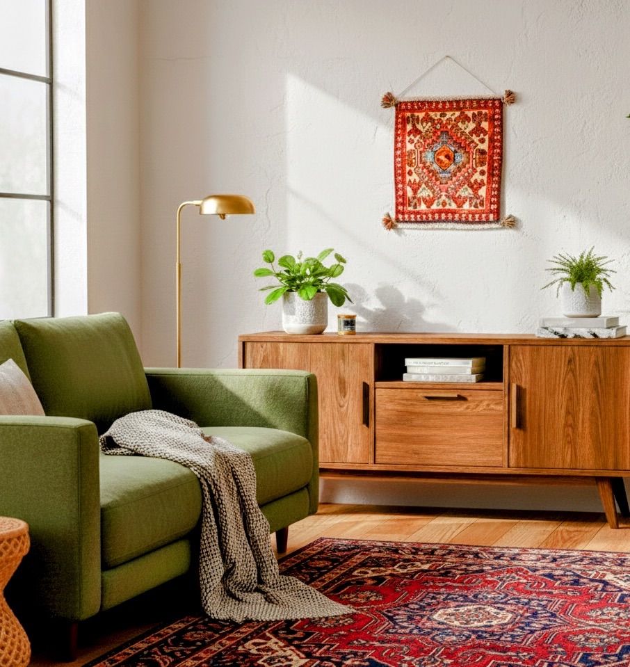 ペルシャ絨毯座布団 40×41㎝ 本物 手織り絨毯 ヤラメ産 トライバルラグ