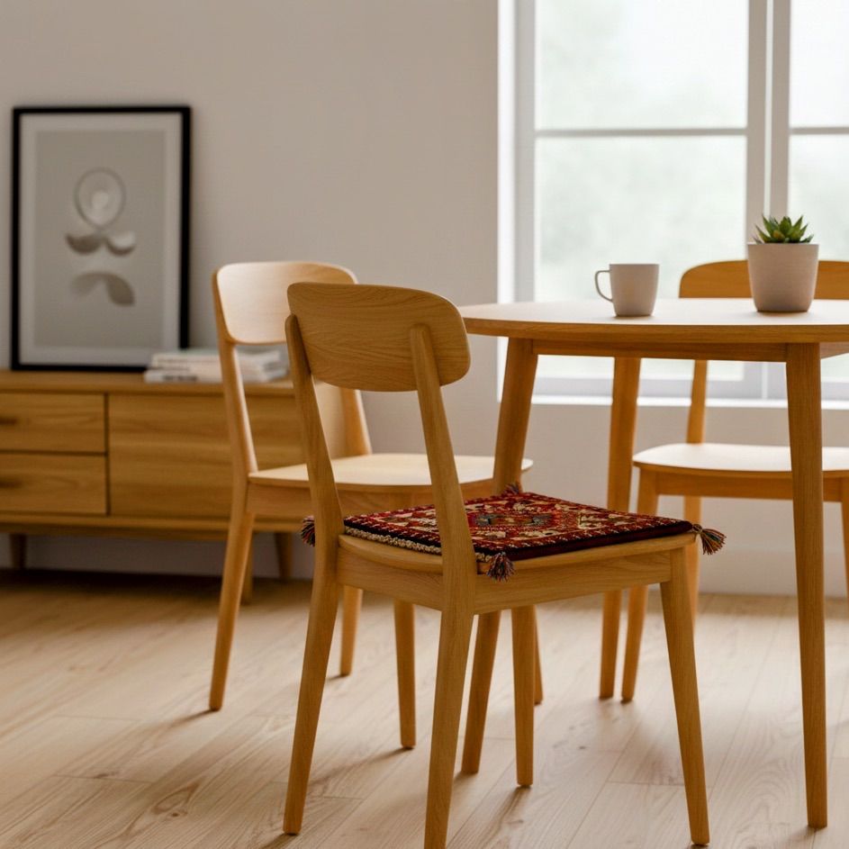 ペルシャ絨毯座布団 ㎝ 手織り絨毯 ヤラメ産 トライバルラグ