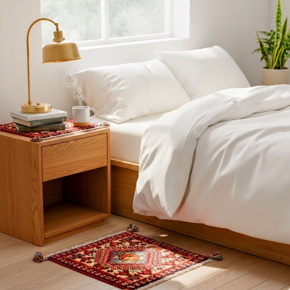 ペルシャ絨毯座布団 40×41㎝ 本物 手織り絨毯 ヤラメ産 トライバルラグ