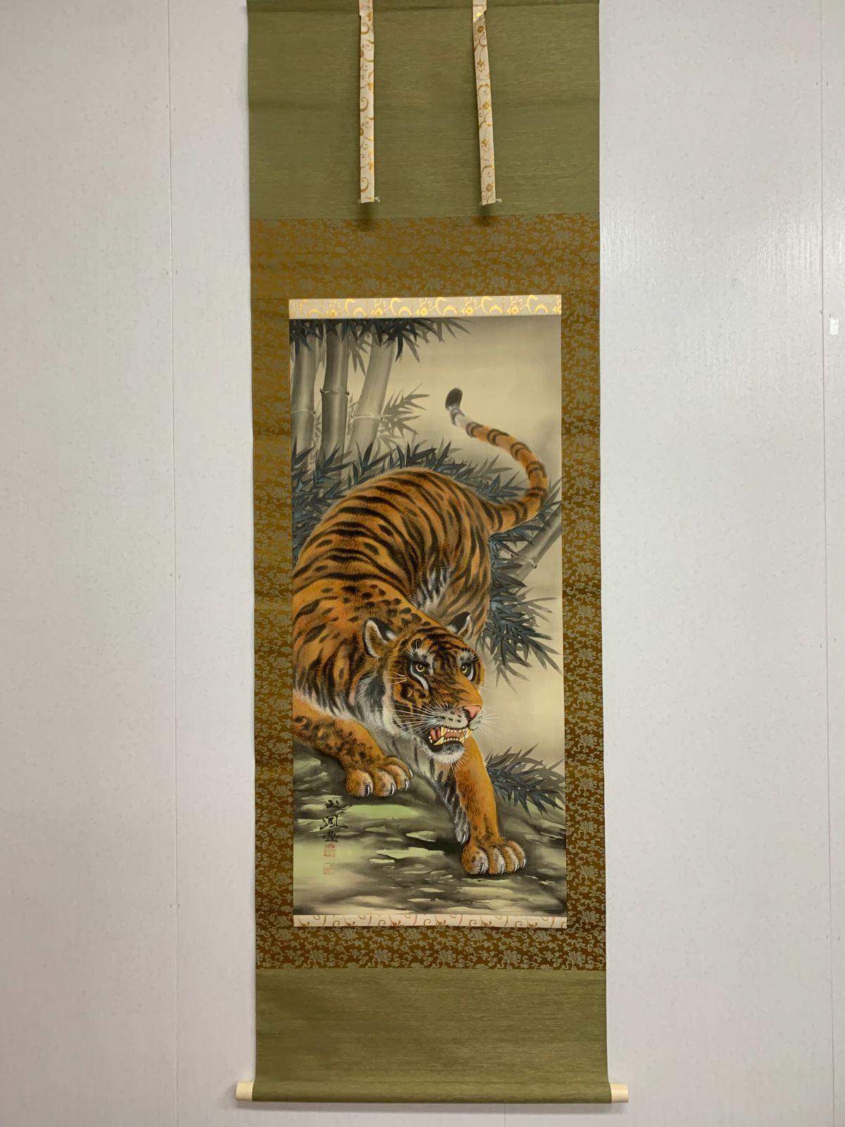掛け軸】255 堀江玉鳳「猛乕之図」虎 #茶掛 #掛軸 #古美術 #骨董 #お