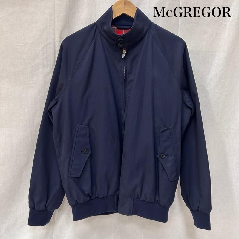 McGREGOR ハリントンジャケット　ネイビー　短丈　裏地チェック マックレガー ハリントンジャケット スウィングトップ 裏地チェック L