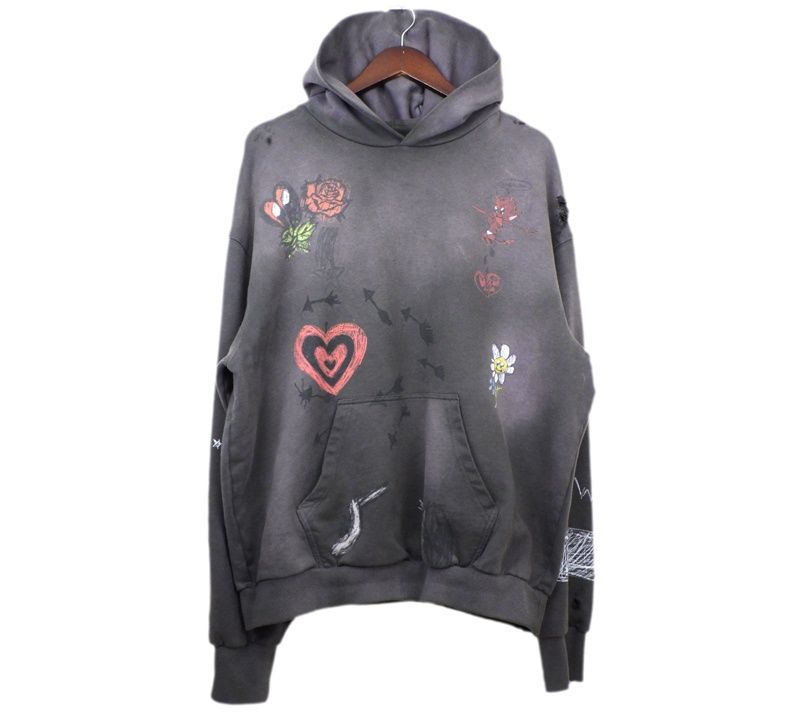 ダミアーノ ダヴィド DAMIANO DAVID × ヌビアン Nubian アート プリント ウォッシュ加工 フーディ パーカー w 25698