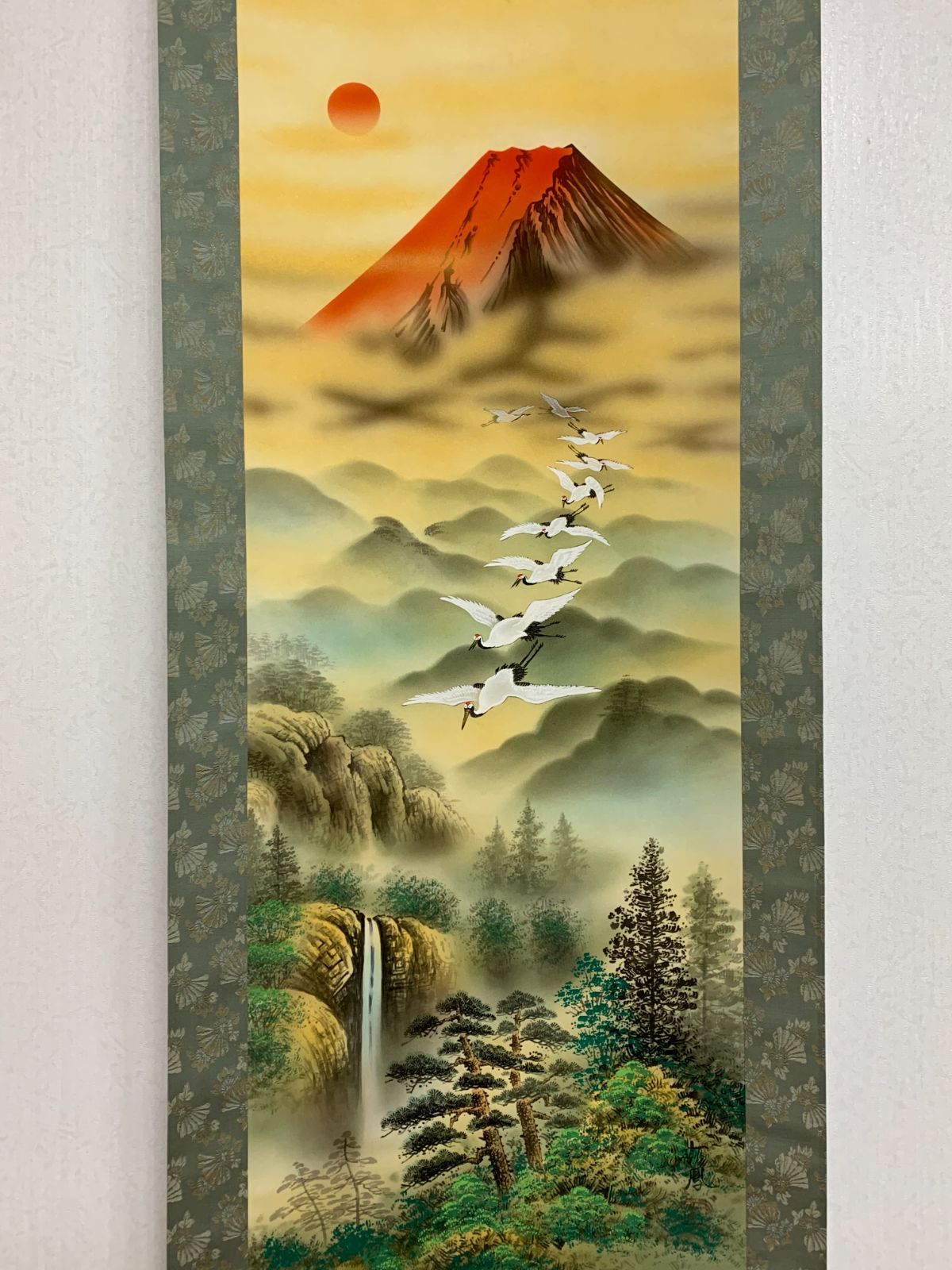 掛け軸】263 高井一鳳「火地晋五行図」#正月 #めでたい #赤富士 #茶掛