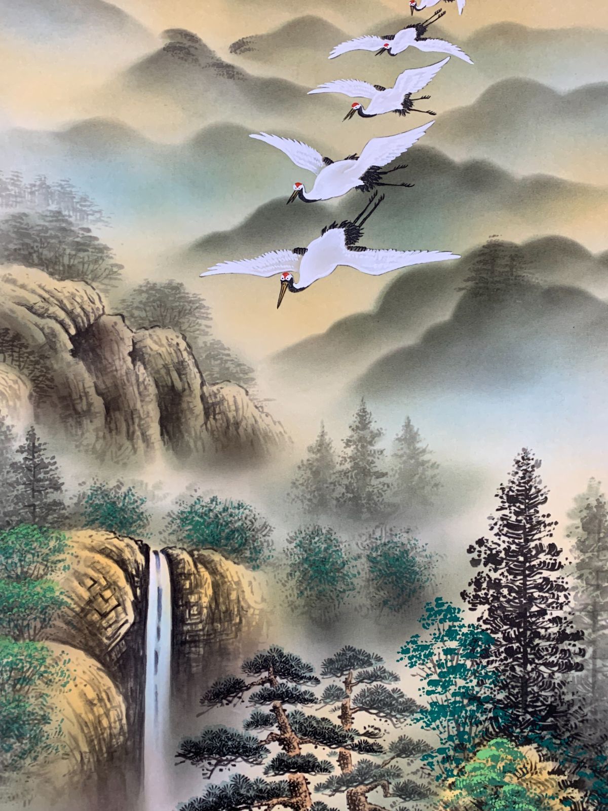 昭和レトロ 仙台 力士 谷風 掛軸 骨董品 絵画 日本画 アート 美術 芸術 掛け軸】263 高井一鳳「火地晋五行図」#正月 #めでたい #赤富士 #茶掛