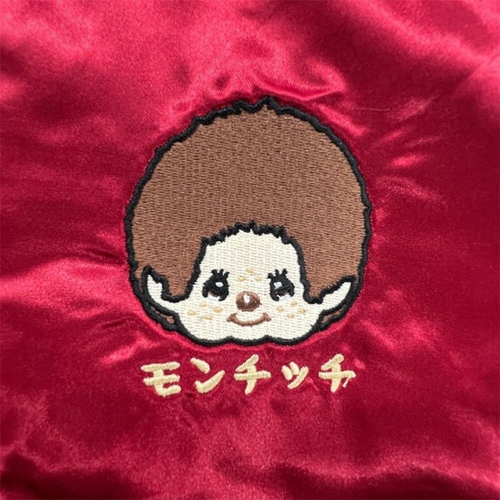スカジャン モンチッチ monchhichi 刺繍 スカジャン アウターRed
