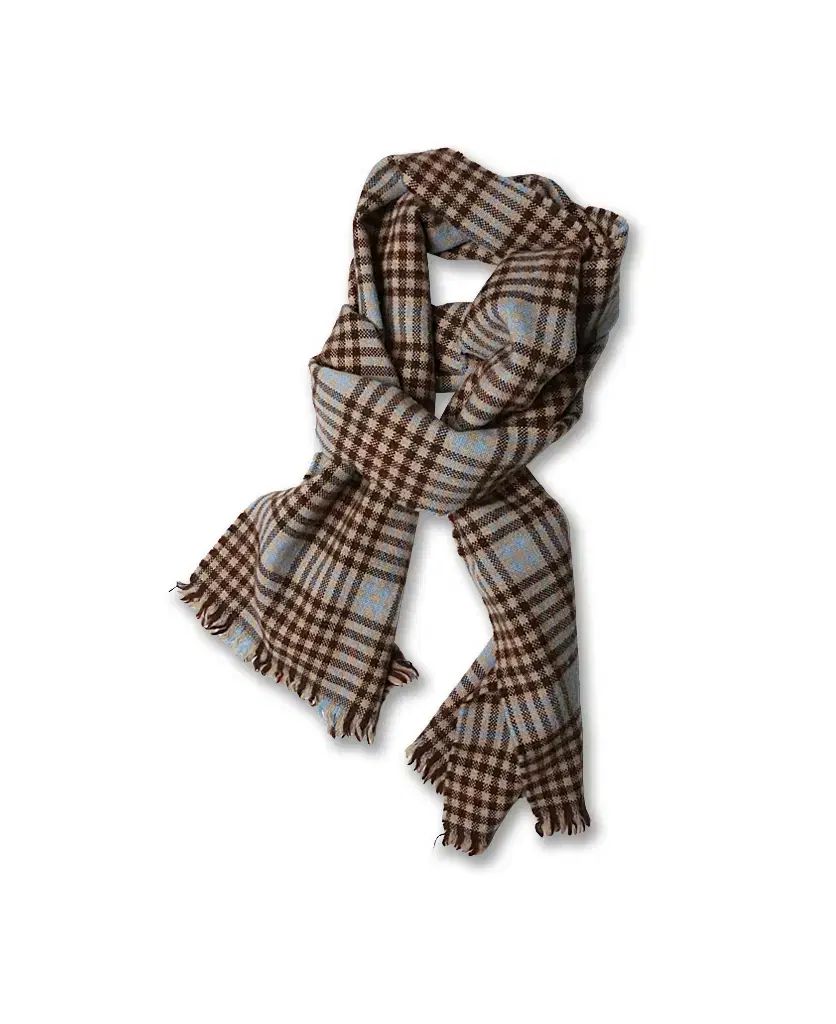 ドレイクス Drake s ベージュ ブラウン スカイ CHECK Classic マフラー