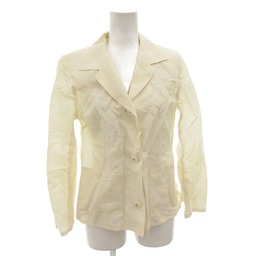 レオナール LEONARD テーラードジャケット 総柄 薄手 シアー 絹 シルク