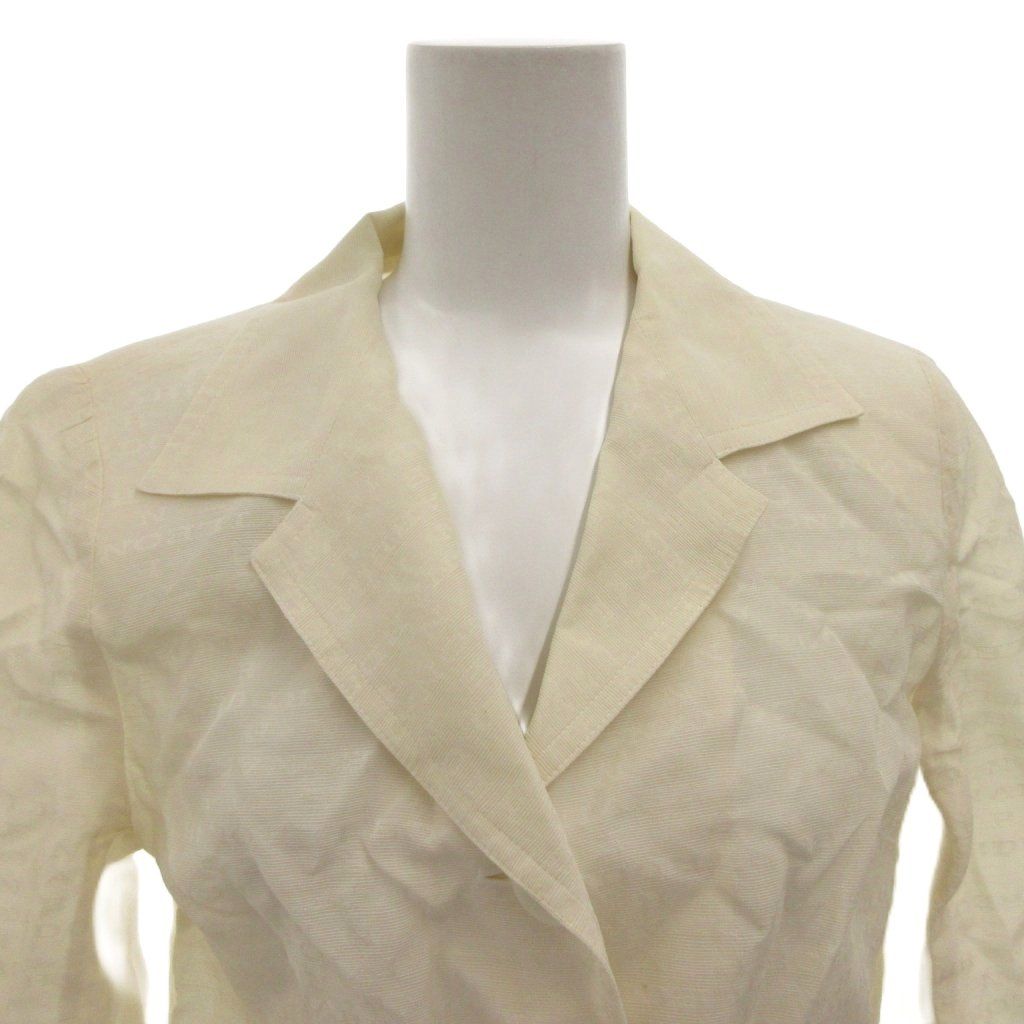 レオナール LEONARD テーラードジャケット 総柄 薄手 シアー 絹 シルク