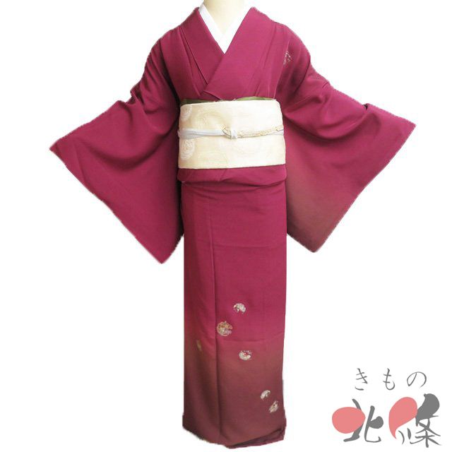 付下げ 付け下げ 訪問着 着物 中古 正絹 袷 セミフォーマル 刺繍 花の