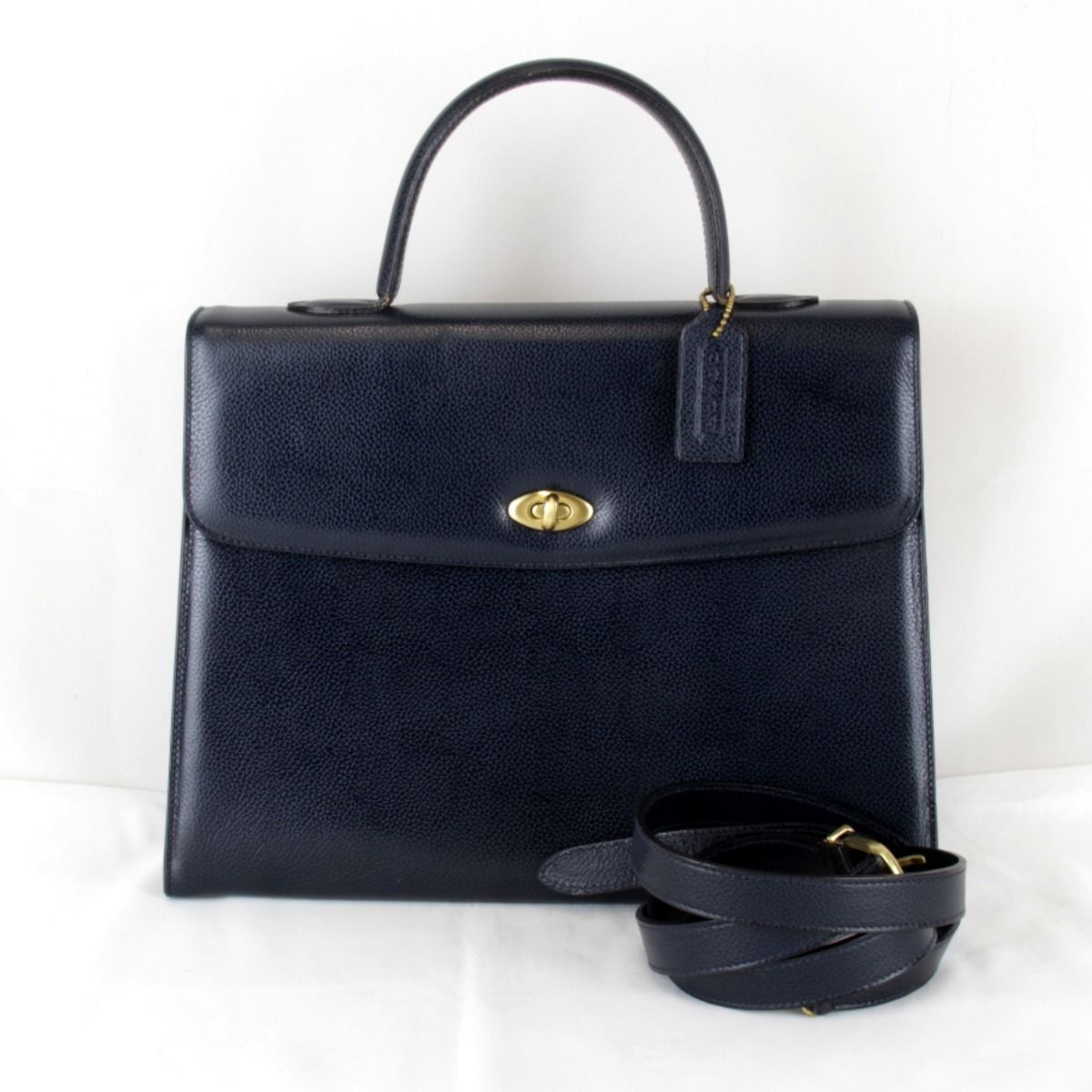 バッグ COACH コーチ 2WAY ショルダーバッグ ネイビー レザー ハンドバッグ